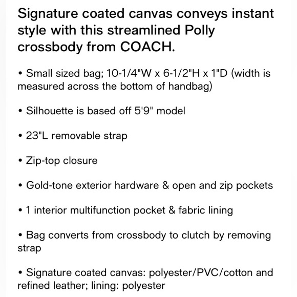 coach signature coated canvas polly crossbody and matching card wallet EUC $300 - Picture 5 of 13